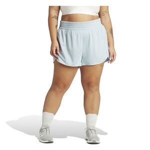 NWT Adidas Plus Size Light Blue High-Rise Pacer Shorts (3X)